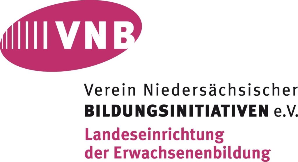 Das Logo von VNB. VNB steht für Verein Niedersächsischer Bildungsiniatiativen e.V.  Landeseinrichtung der Erwachsenenbildung